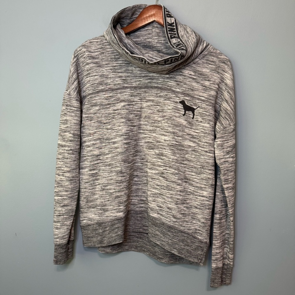 PINK Victoria Secret Gray Cowl Neck Pullover Sweatshirt. Size XS